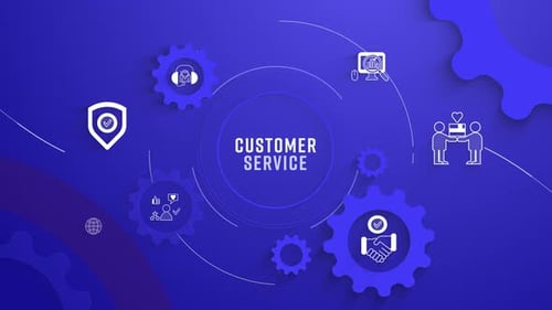 Animated Customer Service Infographic with Modern Business Icons