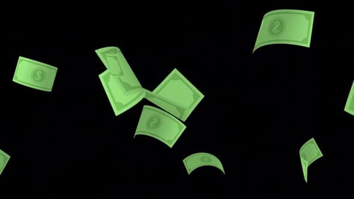 Animated Falling Dollar Bills for Financial Projects