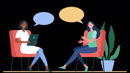 Two Women Is Talking Alpha Channel 4K