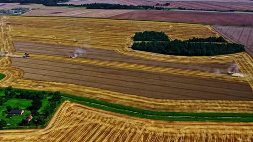 Vista aérea de la cosecha.