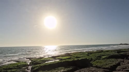 Time-lapse for Beautiful sunset above the sea, Nature video High-quality footage. Scene of Colorful