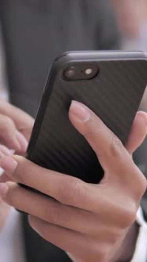 Hand Using Mobile Phone Device, Modern Technology