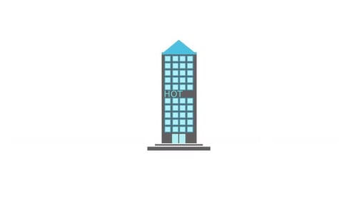 Flat Design Building Growing and Text Reveal