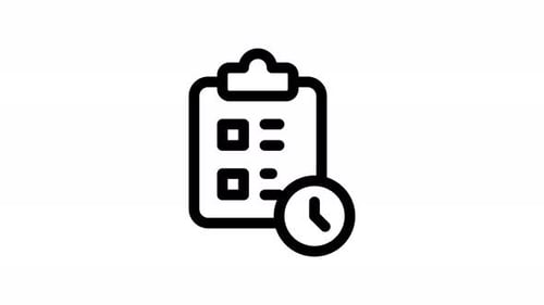 Animated Clipboard Checklist Time Management Loop Icon