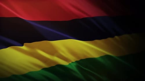 Mauritius Flag Waving Seamless Loop Animation
