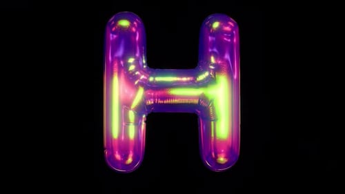 Futuristic 3D Metallic Letter H Animation