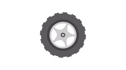 Flat Design Spinning Tire Icon