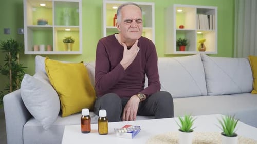 Sore throat. Old man.