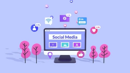 Social Media Marketing Concept with Animated Icons