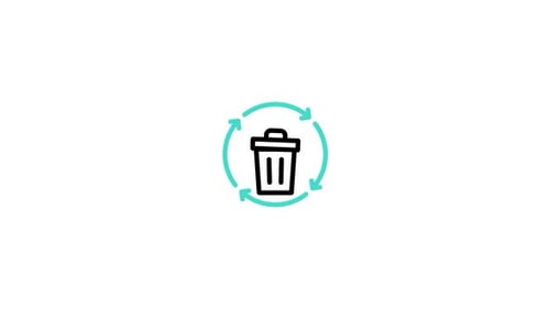 Animated Recycling Trash Can Icon Loop