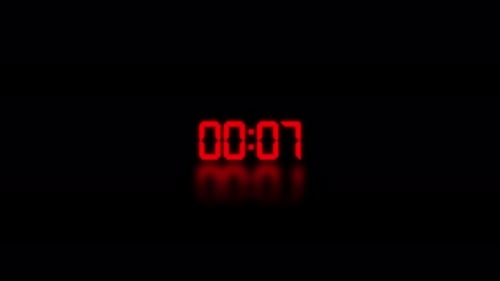 10 second red digital countdown animation