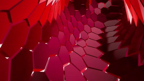 3D Animation of Hexagon Tunnel Futuristic Corridor in Loop