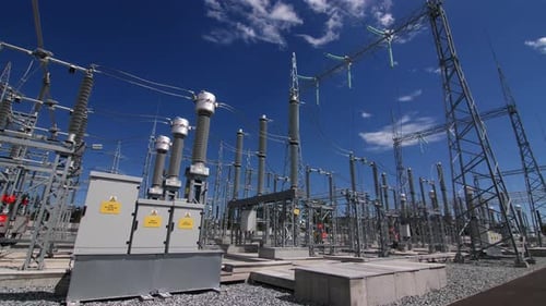 Supports and Insulators with Transmission Lines at Station