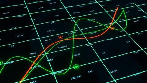 Stock market animated graphic. Stock price chart.