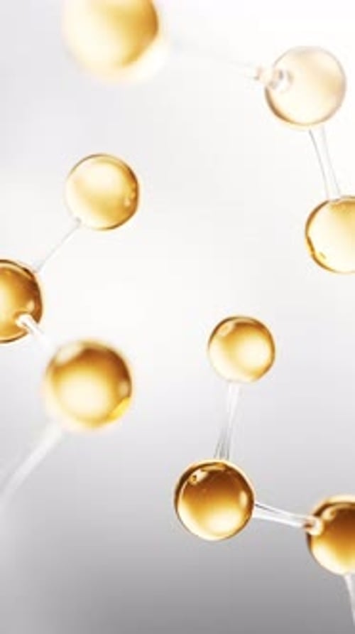 Biologisches goldenes Molekül mit kosmetischem Hintergrund