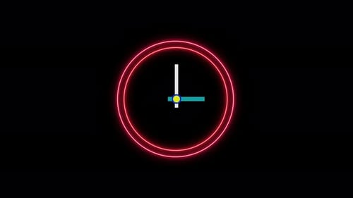 Horloge murale analogique. Animation d'horloge de 12 heures.