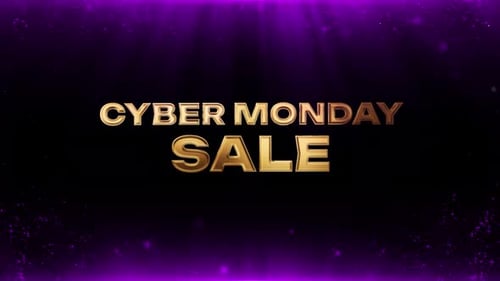 Modern Golden Cyber Monday Sale Title Animation