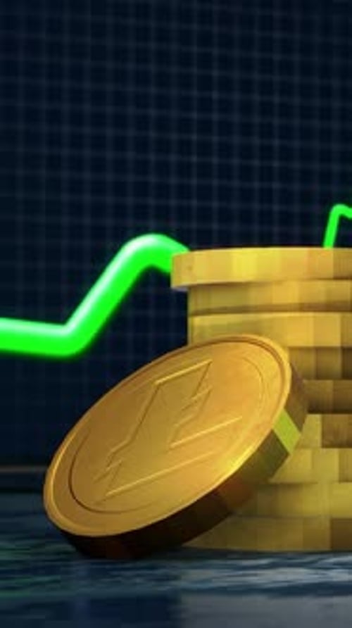 Litecoin Rising Price Green Arrow Crypto Growth Vertical Video