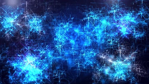 Futuristic Blue Digital Network Loop Background Animation