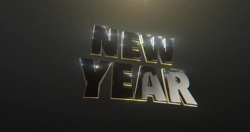 Shining Golden New Year 3D Title Animation