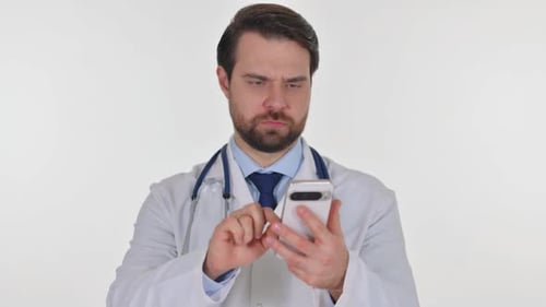 Doctor using smartphone in a hospital environment