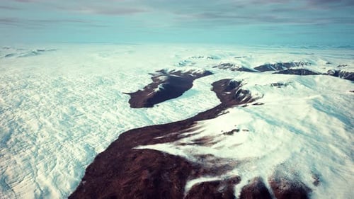 A Stunning Snowcovered Mountain Range From Above