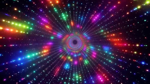 Bunter Regenbogen-LED-Lichttunnel VJ Loop, abstraktes Neonmotiv