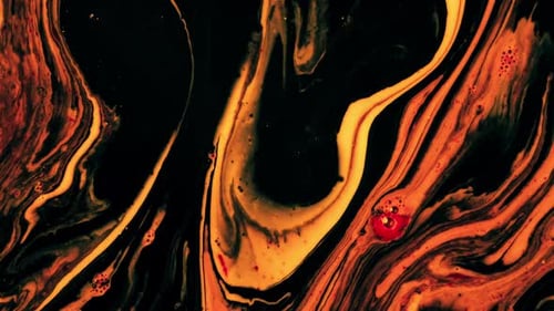 Abstract Background Video Movement of Orange and Black Liquid and Oil