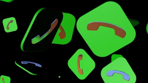 Social Media Green Whatsapp Icons 3d Loop