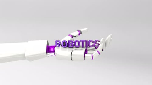 Robot Hand Holding Robotics Text