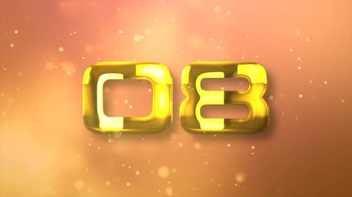 Golden Countdown with Sparkling Particles for Celebratory Events