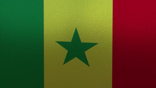 Animated Senegal Flag Waving Background