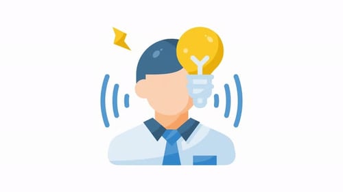 Business Person Idea Generation Flat Design Animation