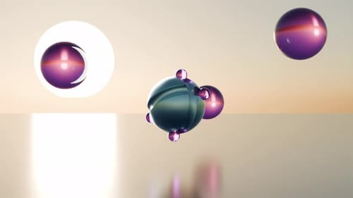 Animação de esferas satisfatórias em loop 3D