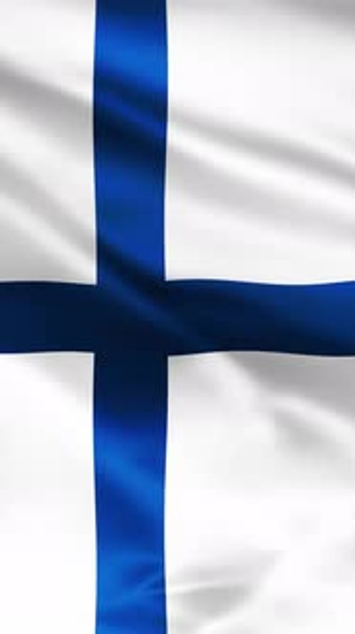 Vertical Realistic Waving Finland Flag Animation