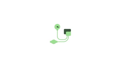 Flat Design Blood Pressure Monitor Icon Animation