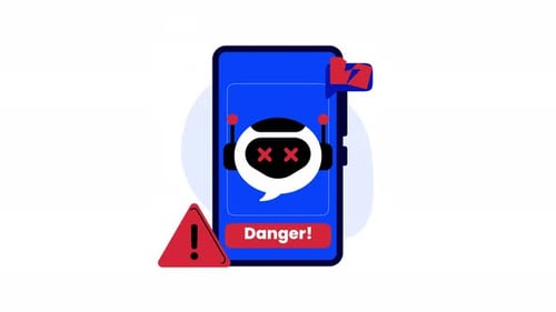Flat Design Smartphone Error Warning Animation