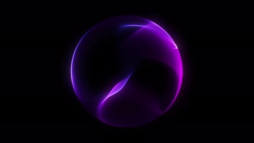 Abstract Energy Sphere with Fluid Glowing Neon Waves