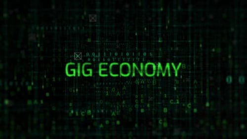 Futuristic Digital Text Reveal on Code Grid Background