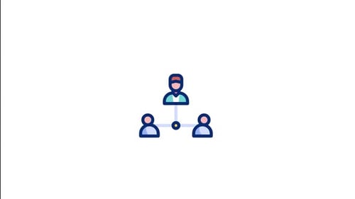 Flat Design Animated Icon of Team Network Connection