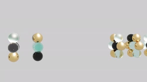 Dynamic Gold and Glass Spheres Abstract Reveal Animation