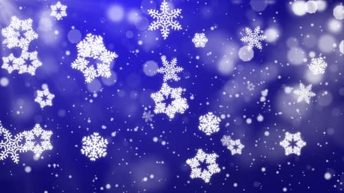 Blue Abstract Falling Snow Flakes Snowflakes Particles