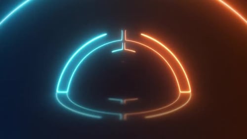Dynamic Neon Glowing Arcs Seamless Loop Background