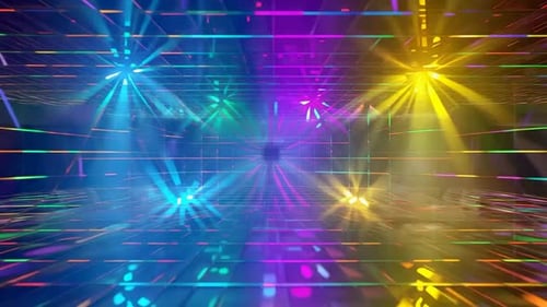 Lebendige Retro-Neon-Disco-Tanzboden-Gitteranimation