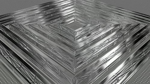 Abstract Metallic Geometric Expanding Tunnel Structure Animation