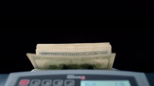 Money Counter Machine Counting Hundred Dollar Bills