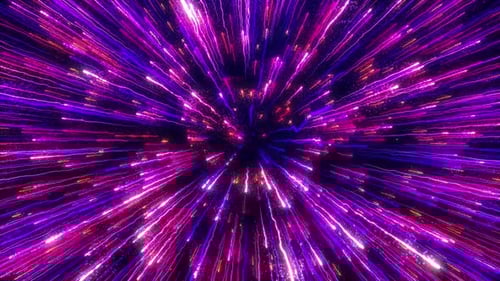 Vibrant Neon Light Particles Flowing Abstract Background