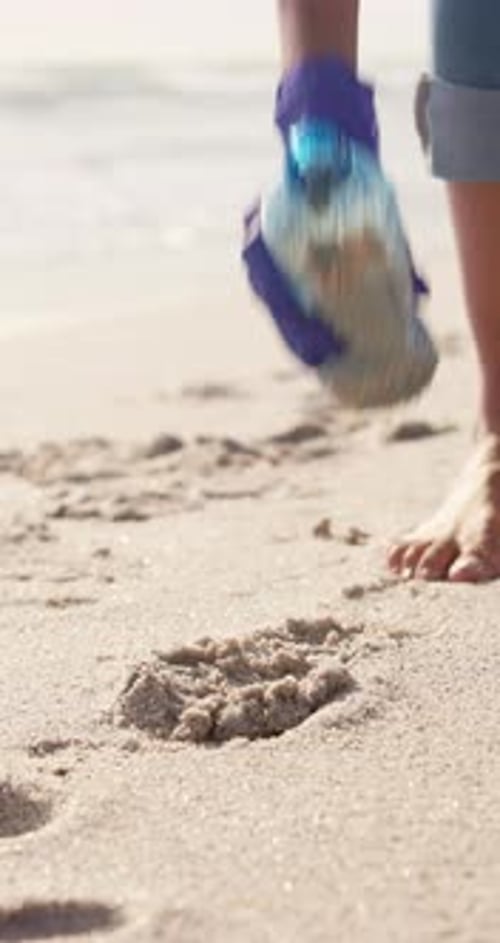 Volunteer, plastic bottle and cleaning beach for recycling pollution as community service