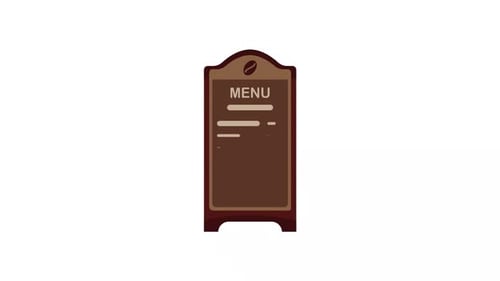 Flat Design Cafe Menu Board Reveal Animation