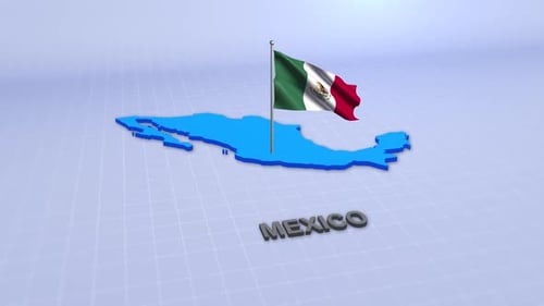 Mexico Map With Flag
